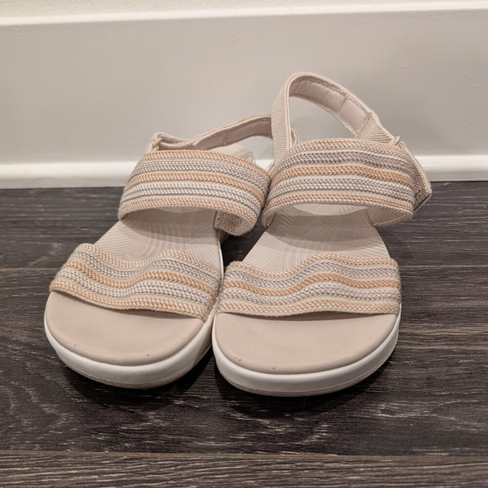 Clarks Cloudsteppers Arla Stroll Women's Sandals in Beige Combination - Picture 3 of 8